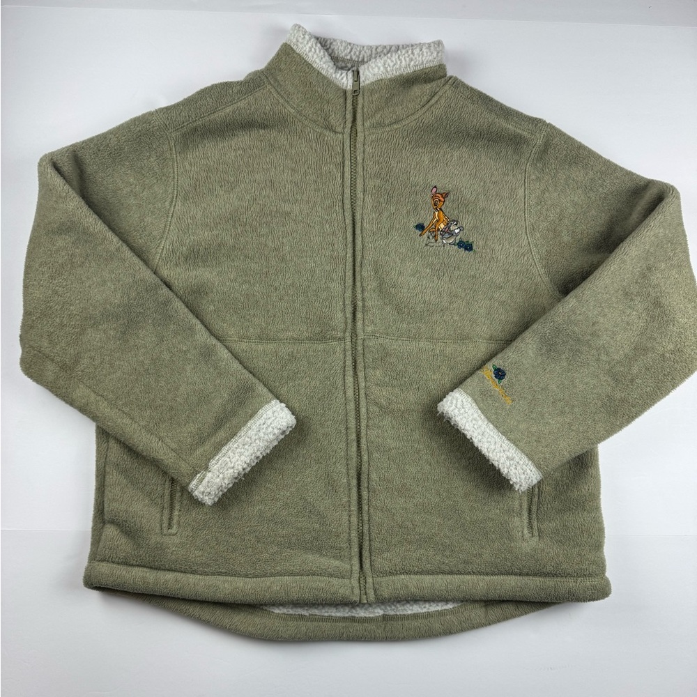 Vintage Disney Sage Fleece with Bambi Embroidery size medium